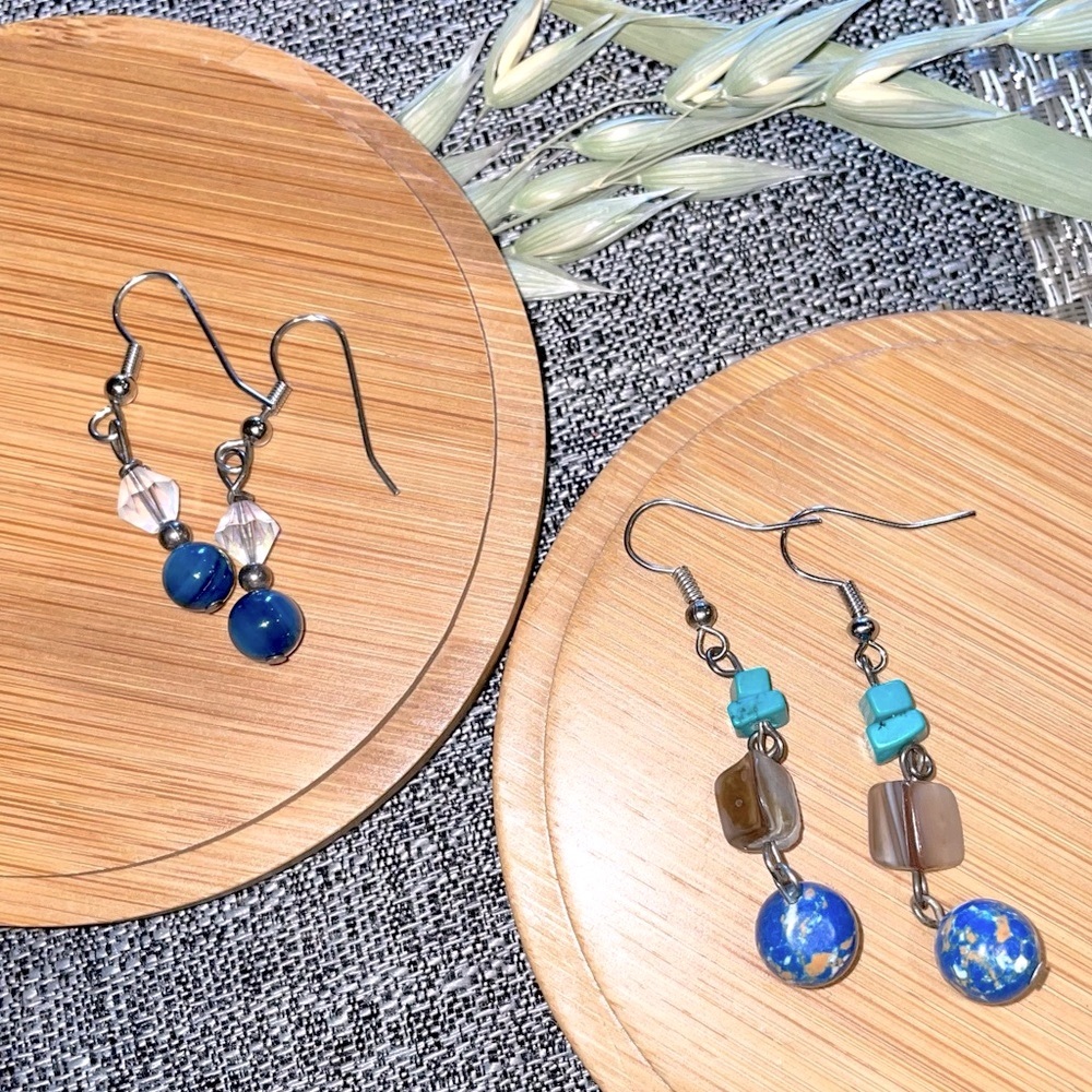 Two pair dangle earrings